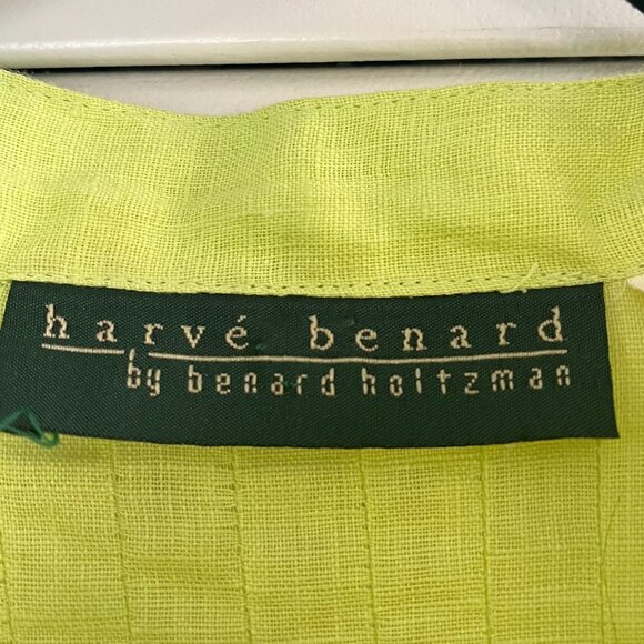 Harve Bernard Button Down Linen Tunic, Pleated Back Light Green, Size 12 (8-10) - Picture 3 of 3